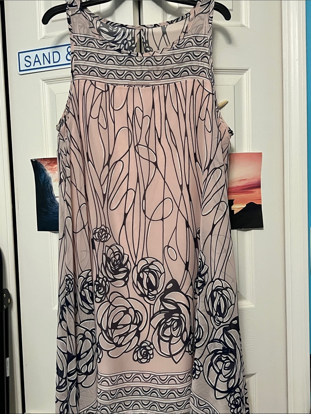 Sleeveless Pink Floral Print dress